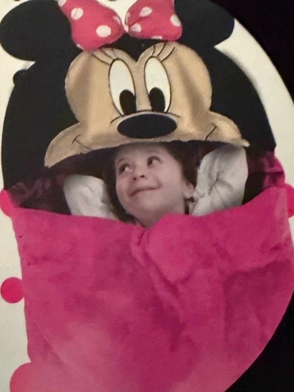 Minnie Mouse Pink Polka Dot Bow Hooded Sherpa Slumber Blanket